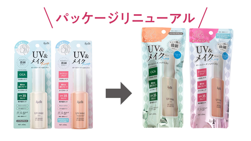 UVミスト パッケージリニューアルのお知らせ